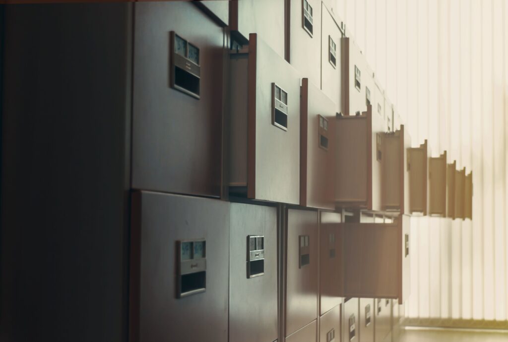 File cabinets in sunlight