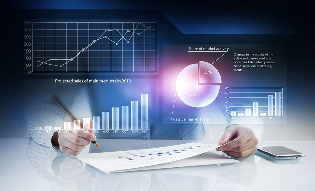 Analyzing statistics data . Mixed media